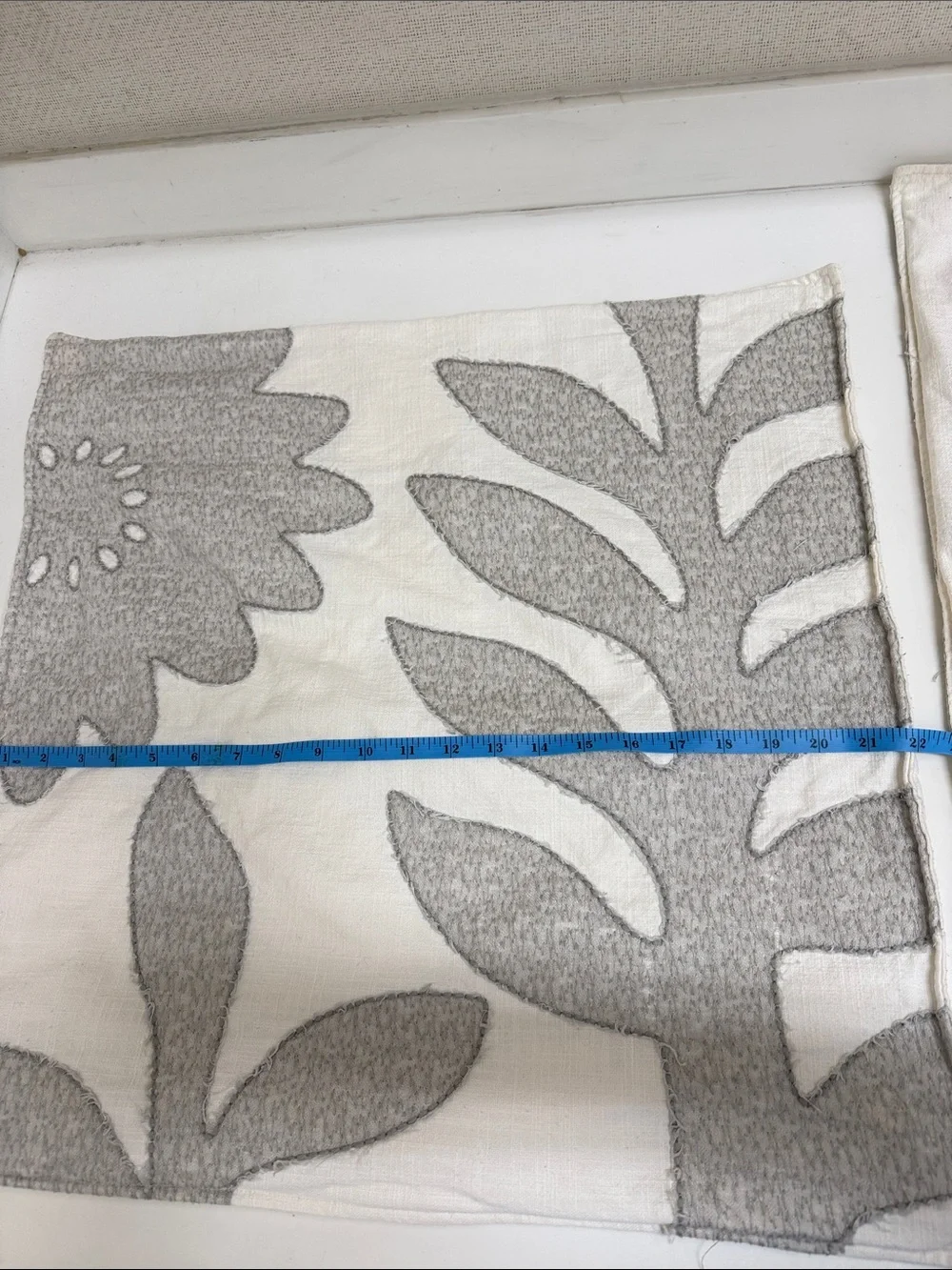 Pottery Barn Lilo Neutral Floral Gray & White Throw Pillow Covers - Set of 2